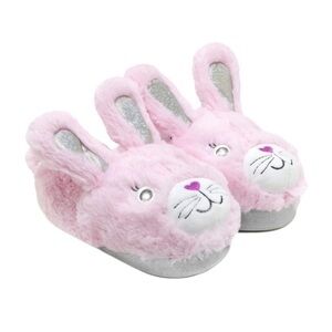 Light up Pink Bunny Plush kids Slippers size 7/8 toddler